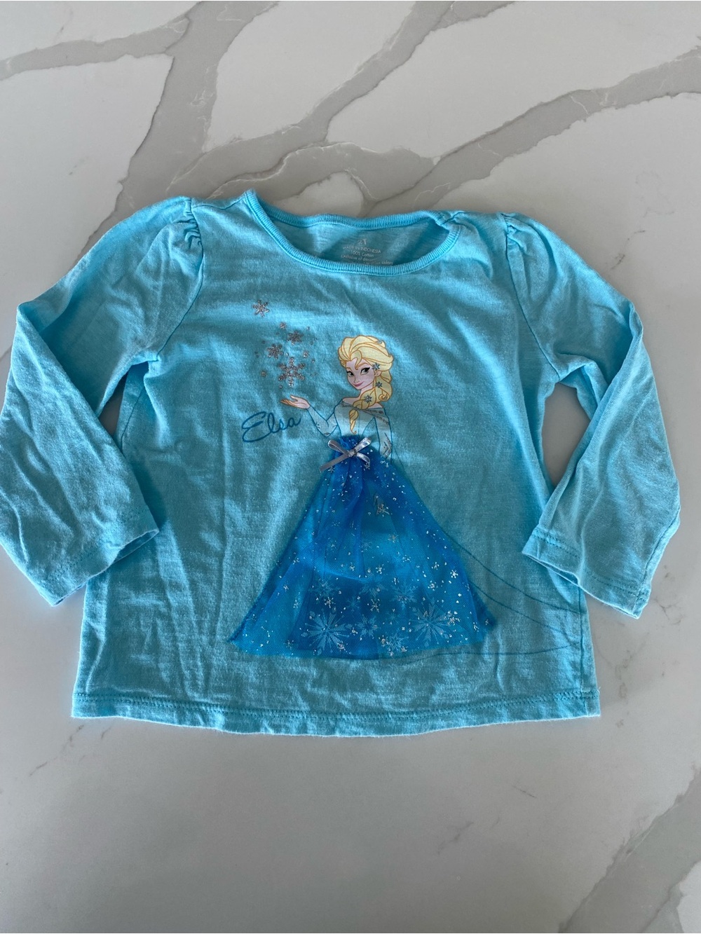 Disney Jumping Beans Girls Blue Elsa Frozen Tulle Dress Long Sleeve Shirt 2T